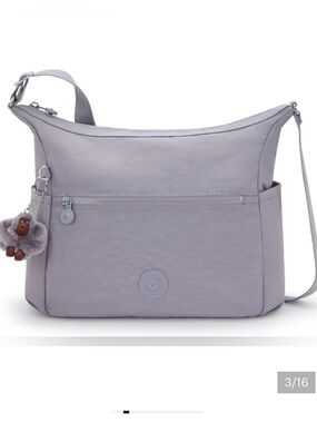 Kipling Alenya Grey Crossbody Bag with Monkey Keychain